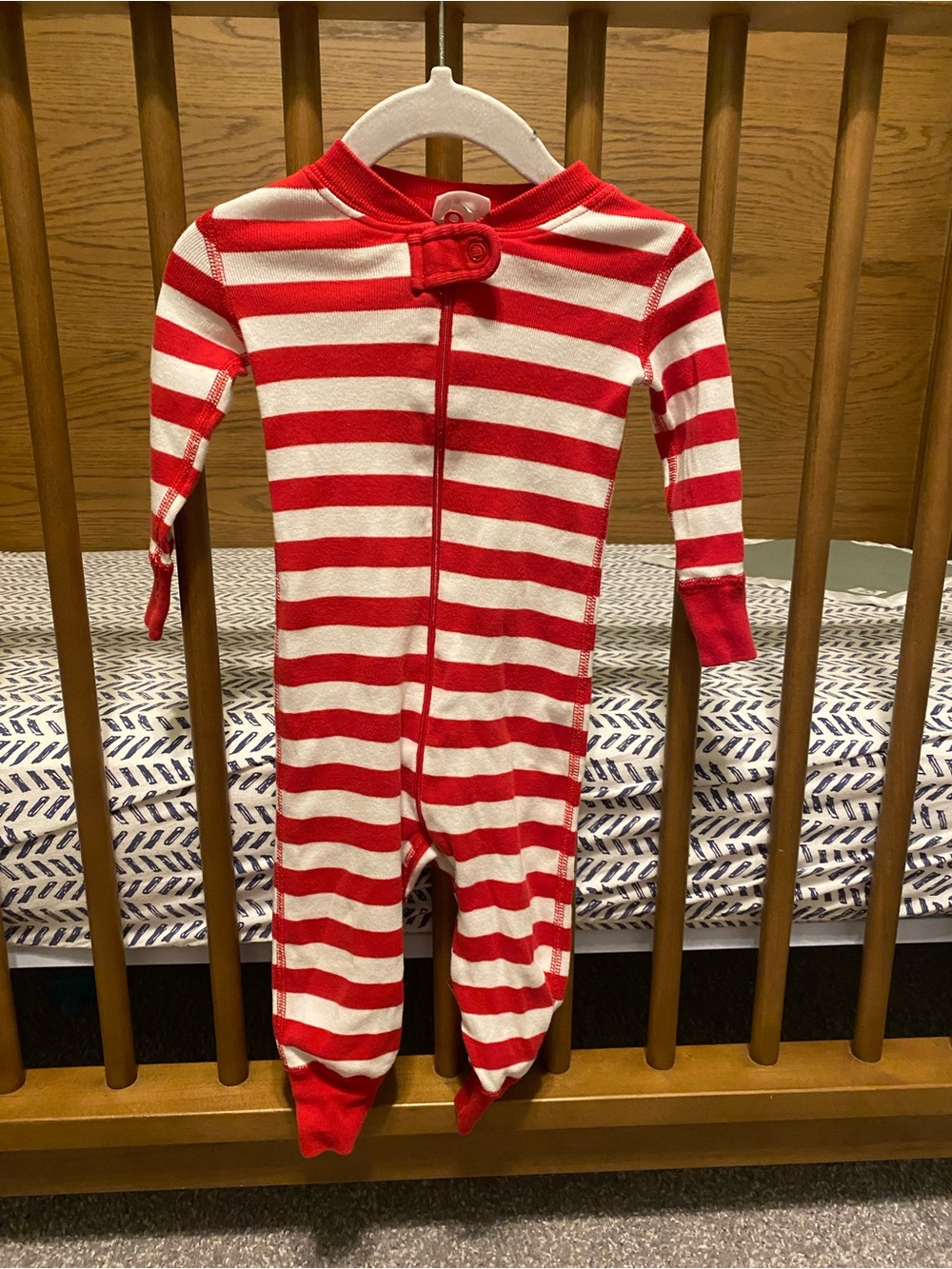 Hanna Andersson Red & White Striped Footie One-Piece